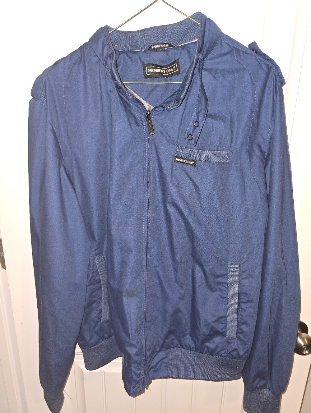 Members Only Iconic Racer jacket, men's size L, in navy blue